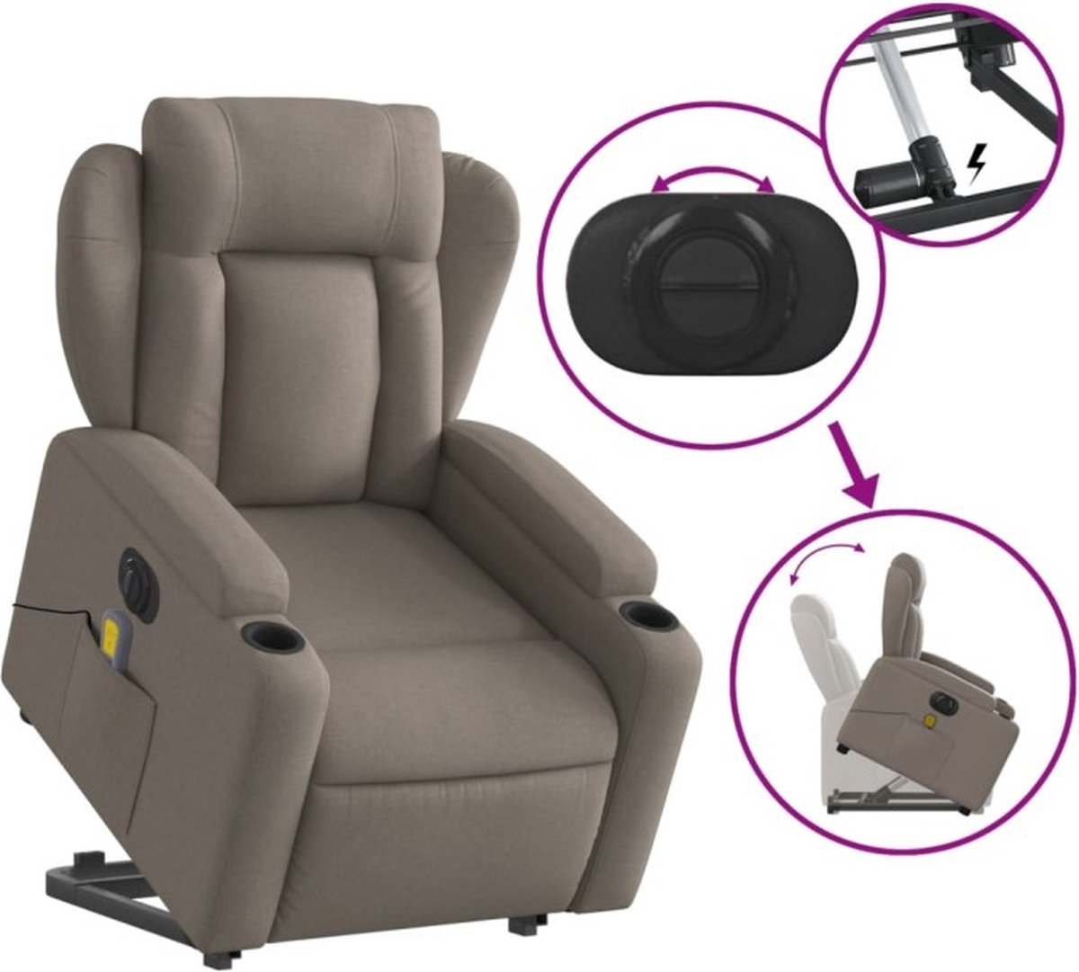 vidaXL Sta-op-massagestoel Elektrisch - afbeelding 3