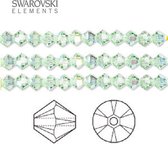 Swarovski Elements, 48 ​​​​pièces perles Xilion Bicone (5328), crysolite AB, 4 mm