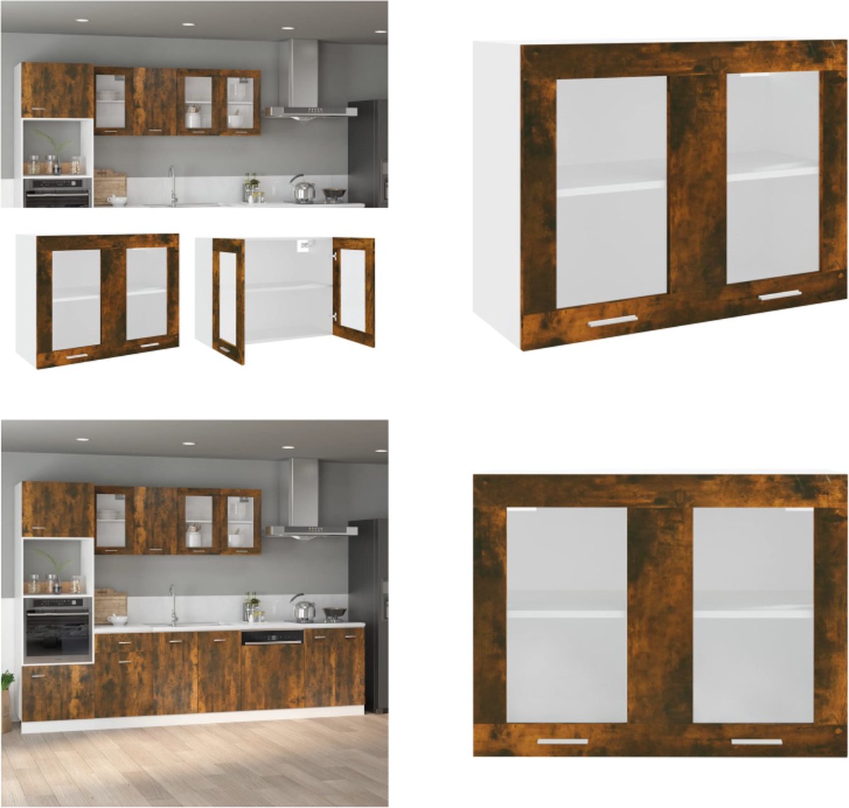 VidaXL Wandkast 158x18x53 cm bewerkt hout zwart