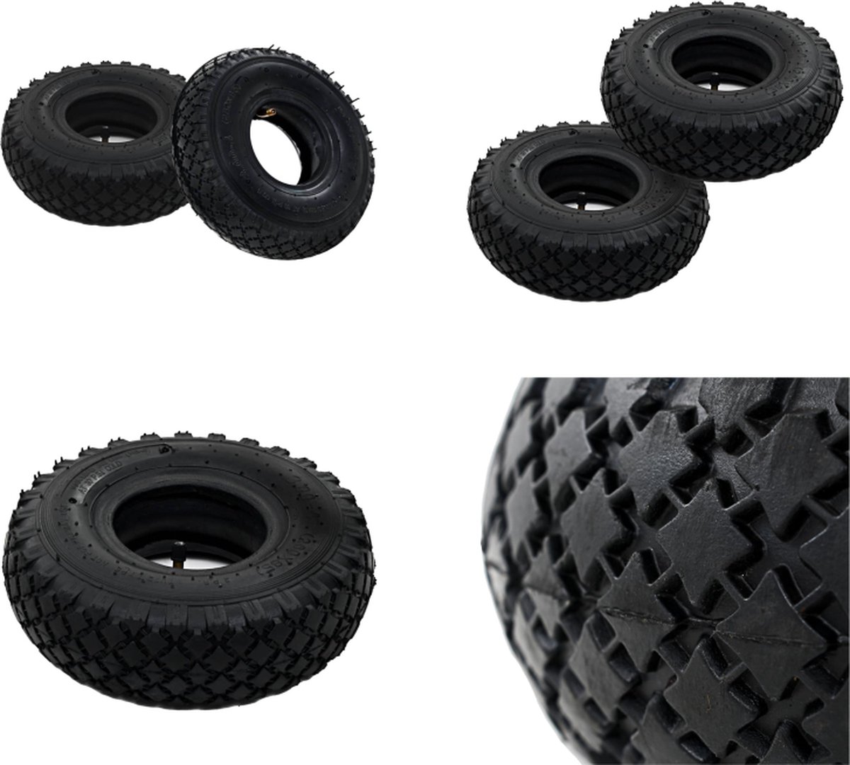 VidaXL Banden binnenbanden voor steekwagens 3-00-4 260x85 rubber 2 st Band Banden Binnenband Binnenbanden