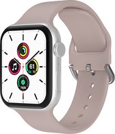 Bandje geschikt voor Apple Watch 38/40MM - Geschikt voor Series 1/2/3/4/5/6/7/8/9/SE - Maat S - Horlogebandje - Siliconen - Zalmroze