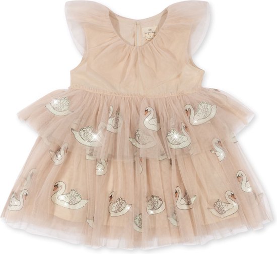 Konges Sløjd Fayette Glinsterende jurk - Swan Glitter - Maat 5-6 jaar