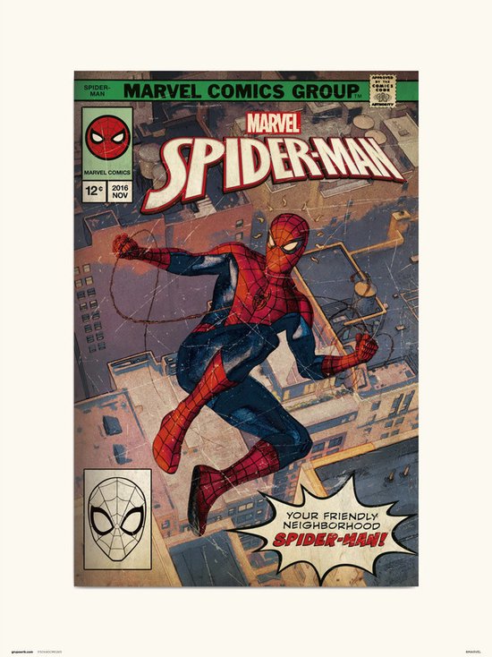 Affiche 30x40 Cm Marvel Spiderman Comic Recto