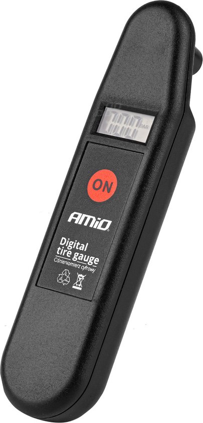 Foto: Amio drukmeter 10 bar 3 150 psi bandenspanningsmeter ventieldruk meetsysteem