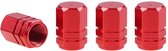 Bouchons de valve en aluminium - Bouchons de valve voiture - Tuning - 4 pièces - Rouge