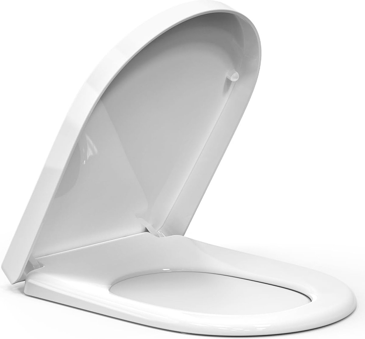Goedkoopste toiletdeksel, toiletbril met softclose-mechanisme, premium D-vormige toiletdeksel van duroplast, toiletbril met snelsluiting voor eenvoudige reiniging, antibacteriële toiletdeksel, witte toiletbril