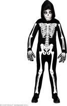 Widmann - Spook & Skelet Kostuum - Skelet Wacht Al Zo Lang Kind Kostuum - Zwart / Wit - Maat 116 - Halloween - Verkleedkleding