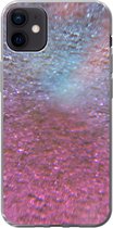 Geschikt voor iPhone 12 mini hoesje - Roze - Glitter - Abstract - Design - Blauw - Siliconen Telefoonhoesje