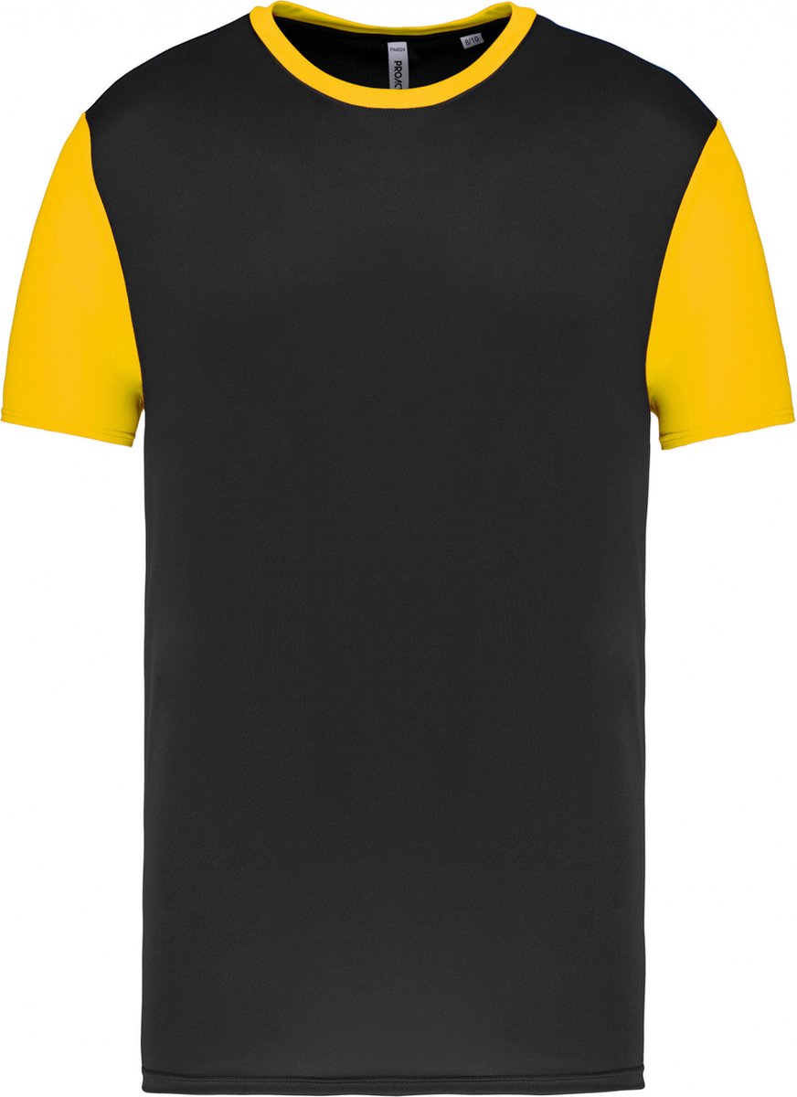 SportSportshirt Kind 6/8 years (6/8 ans) Proact Ronde hals Korte mouw Black / Sporty Yellow 100% Polyester