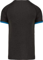 SportT-shirt Unisex L Proact Ronde hals Korte mouw Dark Grey Heather / Tropical Blue 100% Polyester