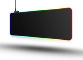 AOAS LED Gaming Muismat XL - RGB Verlichting Muismat - Antislip - Waterproof - Extra Breed en Lang - Zwart
