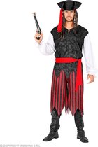 Widmann - Piraat & Viking Kostuum - Weergaloze Pieter Piraat - Man - Rood, Zwart - Medium - Carnavalskleding - Verkleedkleding