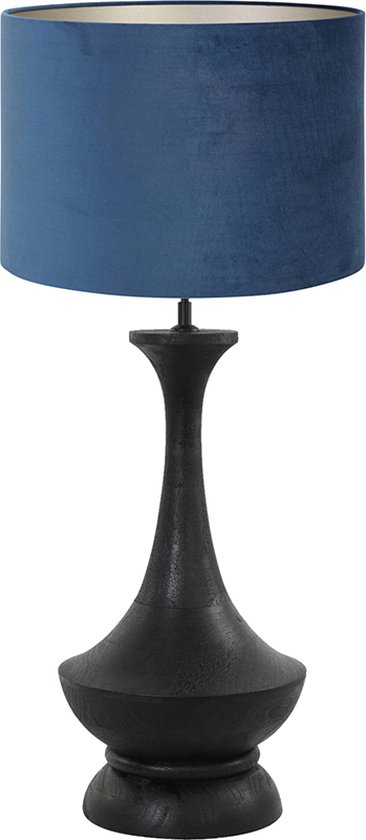 Light and Living tafellamp - blauw - hout - SS10653