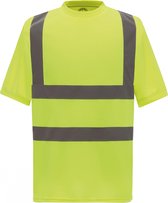 T-shirt Unisex S Yoko Ronde hals Korte mouw Hi Vis Yellow 100% Polyester
