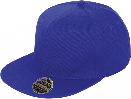 Bronx Original Flat Peak Snapback Cap - One Size, Saffier Blauw