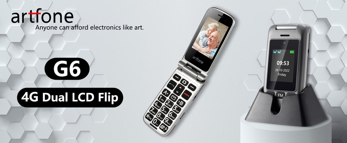 Artfone G6 - Téléphone à clapet senior - Supporté 2G + 3G + 4G - Mobile à  gros boutons