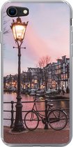 Geschikt voor iPhone 7 hoesje - Amsterdam in de schemering - Siliconen Telefoonhoesje