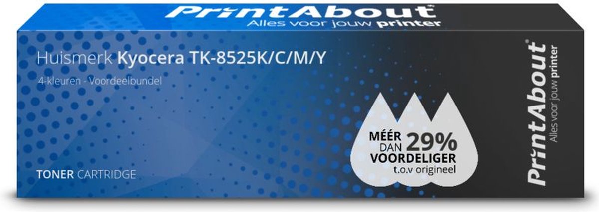 PrintAbout huismerk Toner TK-8525K/C/M/Y 4-kleuren Voordeelbundel geschikt voor Kyocera