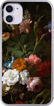 Geschikt voor iPhone 11 hoesje - Vaas met bloemen - Schilderij van Rachel Ruysch - Siliconen Telefoonhoesje