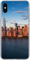 Geschikt voor iPhone Xs hoesje - New York - Skyline - Boot - Siliconen Telefoonhoesje