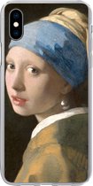 Geschikt voor iPhone Xs Max hoesje - Meisje met de Parel - Schilderij van Johannes Vermeer - Siliconen Telefoonhoesje