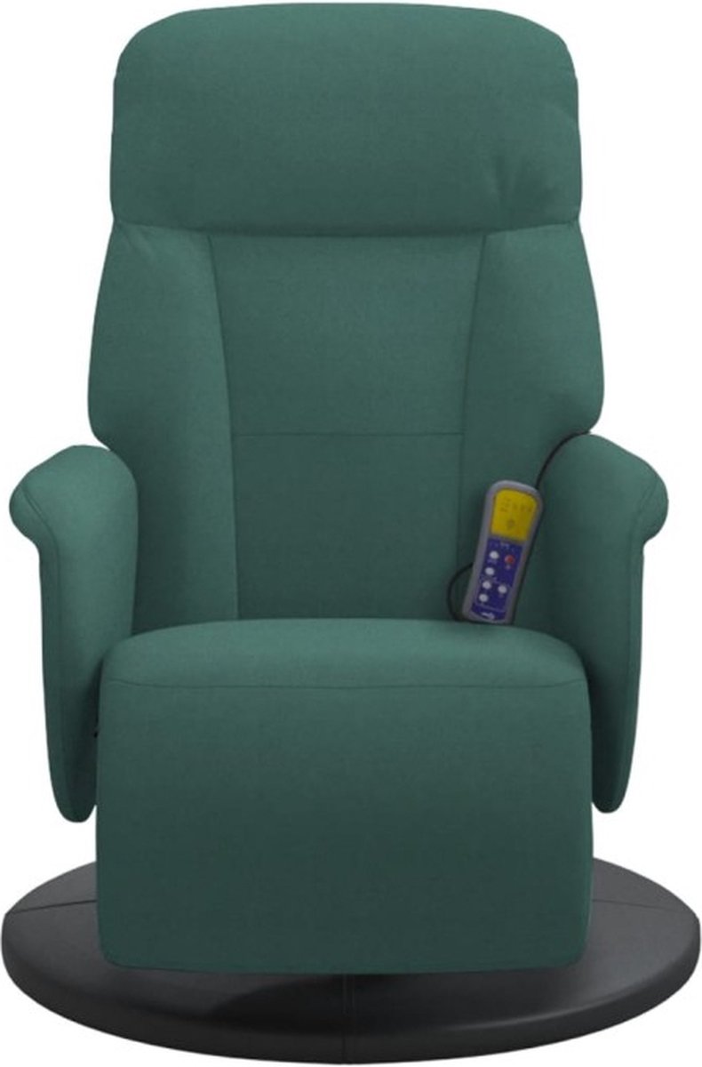 Afbeelding 2 van vidaXL Massagestoel Verstelbaar met Voetensteun Donkergroen