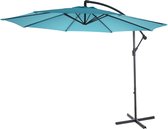 Acerra zweefparasol, parasol, Ø 3m kantelbaar, polyester/staal 11kg ~ turquoise-blauw zonder voet