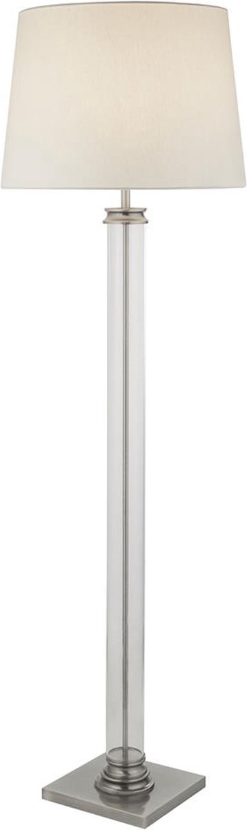 Landelijke Vloerlamp - Bussandri Exclusive - Metaal - Landelijk - E27 - L: 48cm - Voor Binnen - Woonkamer - Eetkamer - Zilver