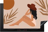 KitchenYeah® Inductie beschermer 81x52 cm - Zomer - Zon - Hoed - Kookplaataccessoires - Afdekplaat voor kookplaat - Inductiebeschermer - Inductiemat - Inductieplaat mat