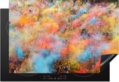 KitchenYeah® Inductie beschermer 78x52 cm - De gekleurde poederwolken tijdens het Holi festival - Kookplaataccessoires - Afdekplaat voor kookplaat - Inductiebeschermer - Inductiemat - Inductieplaat mat