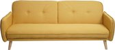 Cosmo Casa Slaapbank - Bank - Opvouwbare Bank - Logeerbed - Slaapfunctie - Stof/Textiel - 185cm - Geel