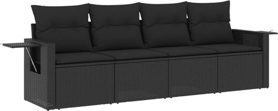 vidaXL-4-delige-Loungeset-met-kussens-poly-rattan-zwart