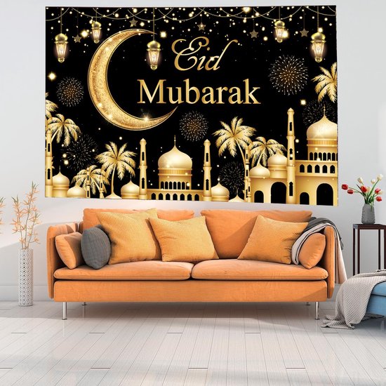 and - Set 2 decoratieswirls 'Eid Mubarak' - Geen thema - Ramadan