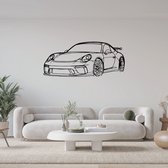 Porsche 911 GT3 RS model 991 Front - Silhouette - Metaalkunst - Zwart - 120cm - Auto Decoratie - Muur Decoratie- Man Cave - Cadeau voor man- Inclusief ophangsysteem