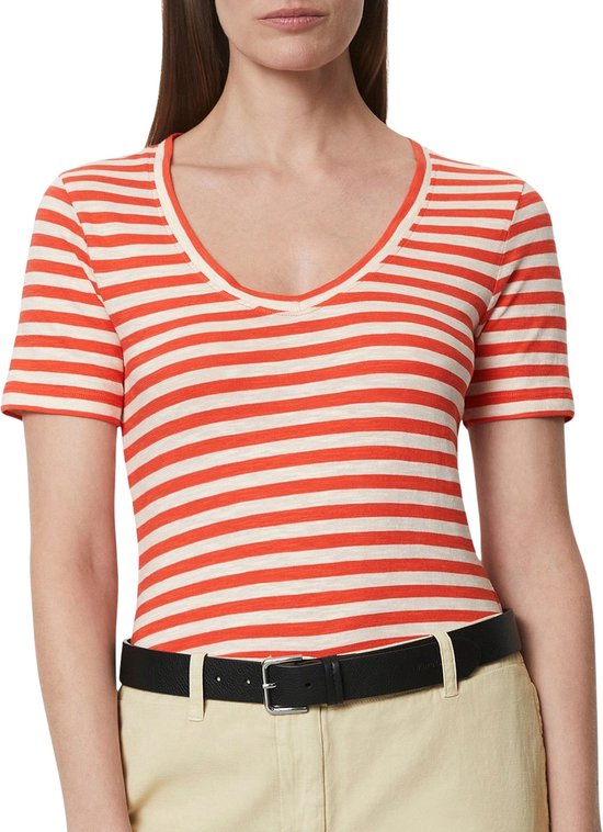 Marc O'Polo Striped V-neck T-shirt Vrouwen - Maat M