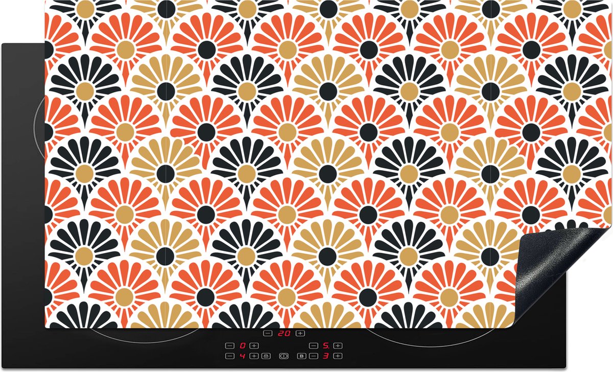 KitchenYeah® Inductie beschermer 91.6x52.7 cm - Bloemen - Japan - Patronen - Kookplaataccessoires - Afdekplaat voor kookplaat - Inductiebeschermer - Inductiemat - Inductieplaat mat - Keuken decoratie