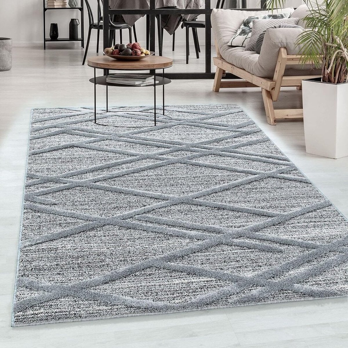 flycarpets Sofia Vloerkleed Modern - Grijs - Laagpolig Tapijt Loper - 80x150 cm