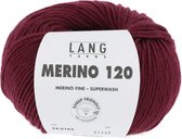 Lang Yarns Merino 120 163 bordeaux rood