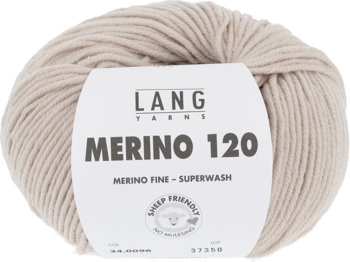 Lang Yarns Merino 120 - 96 lichtbeige - Merinowol Garen