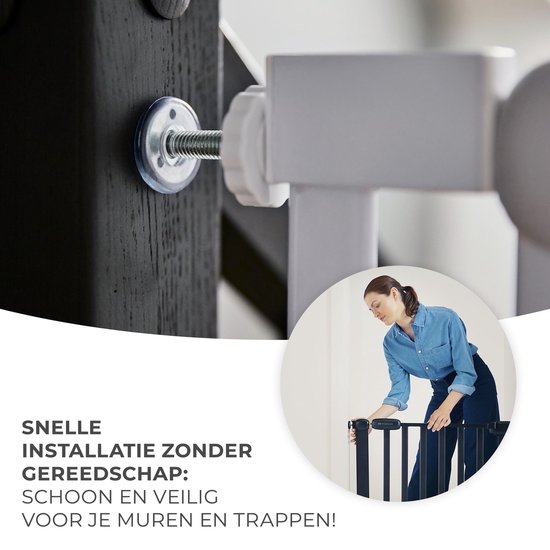 Kinderkraft LOCK&GO Barrière Sécurité Enfant - 75-103cm Noir - Portes Et Escaliers