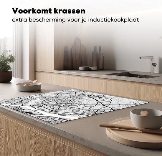 KitchenYeah® Inductie beschermer 78x78 cm - Frankrijk - Rezé - Stadskaart - Plattegrond - Kaart - Kookplaataccessoires - Afdekplaat voor kookplaat - Inductiebeschermer - Inductiemat - Inductieplaat mat