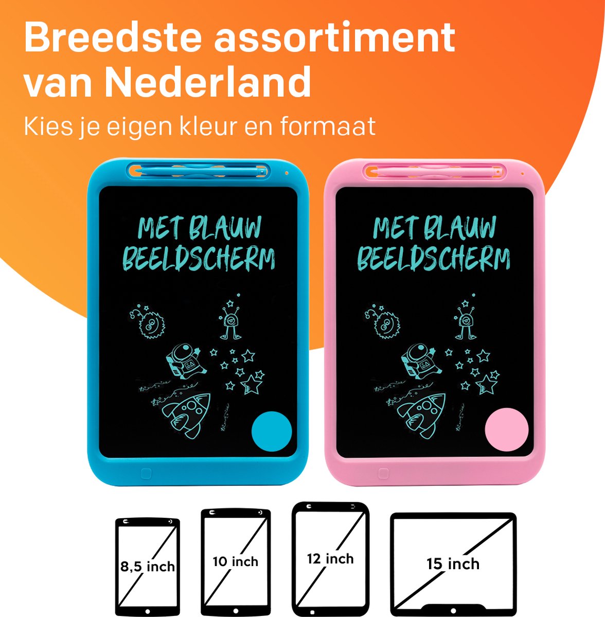 Tekentablet "Blauw" 12 inch - Educatief Speelgoed Jongen 3 Jaar - Kinderspeelgoed 4 Jaar - Tekenen - Kinderspeelgoed 5 Jaar - 6 Jaar - 7 Jaar - Leren Tekenen - Digitaal Notitieblok - Kinderspeelgoed 3 Jaar - Kadootjes - Cadeautjes - Kado - Jongens — afbeelding 12