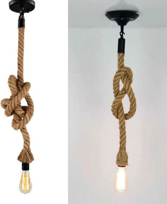 Lampe à corde moderne Vintage - Lampe suspendue - Lustre industriel - Corde de 1 mètre - Lumière - Décoration