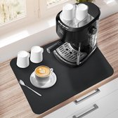 Afdruipmat voor koffiezetapparaten, super absorberende druppelmat, koffiemat, sneldrogend, afdruipmat voor koffiezetapparaat, keuken, gootsteen, servies, 40 x 50 cm, donkergrijs