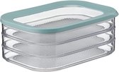 Boîte à viande Modula 3 couches Nordic Green - Boîte à viande de 1650 ml pour le koelkast - pour conserver les saucisses et les produits carnés - 3 récipients de conservation séparés - passe au lave-vaisselle