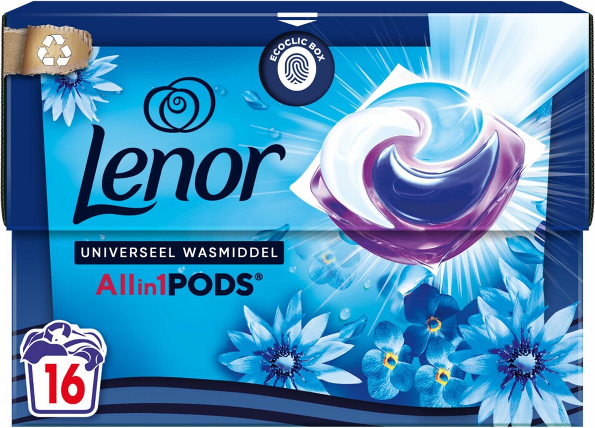 Goedkoopste Lenor Wasmiddel All-in-1 Pods Zeebries 16 stuks