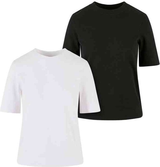 Urban Classics - Classy 2-Pack Dames T-shirt - 3XL - Wit/Zwart