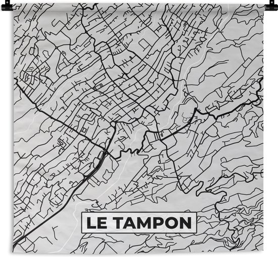 Tapisserie - Tapisserie - Le Tampon - Carte - France - Carte - Plan de ville - 180x180 cm - Tapisserie