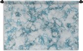 Wandkleed - Wanddoek - Marmer - Blauw - Lijn - 150x100 cm - Wandtapijt