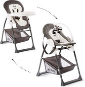 Kinderstoel Sit N Relax met babybedje en zitje voor peuters, vanaf de geboorte tot 15 kg, in hoogte verstelbaar frame met wielen en mand, eetplank, inklapbaar